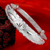 charm trend 999 sterling silver Pisces play lotus bracelets Bangle for women classic party wedding jewelry gifts