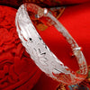 charm trend 999 sterling silver Pisces play lotus bracelets Bangle for women classic party wedding jewelry gifts