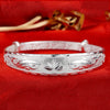 charm trend 999 sterling silver Pisces play lotus bracelets Bangle for women classic party wedding jewelry gifts
