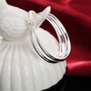 charms 4cm diameter circle 925 Sterling Silver hoop Earrings for Women lady fine Jewelry Holiday gifts Wedding party