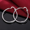 charms 4cm diameter circle 925 Sterling Silver hoop Earrings for Women lady fine Jewelry Holiday gifts Wedding party