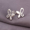 charms 925 Stamp Silver Pretty cute Butterfly stud Earrings for Women party wedding Jewelry Christmas Gifts