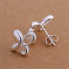 charms 925 Stamp Silver Pretty cute Butterfly stud Earrings for Women party wedding Jewelry Christmas Gifts