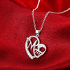 charms 925 Stamped Silver Elegant MOM crystal Heart Pendant Necklace for Women fine  designer jewelry gifts