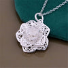 charms 925 Stamped Silver Pretty Flowers Pendant Necklace For Women  Jewelry party wedding Christmas gifts