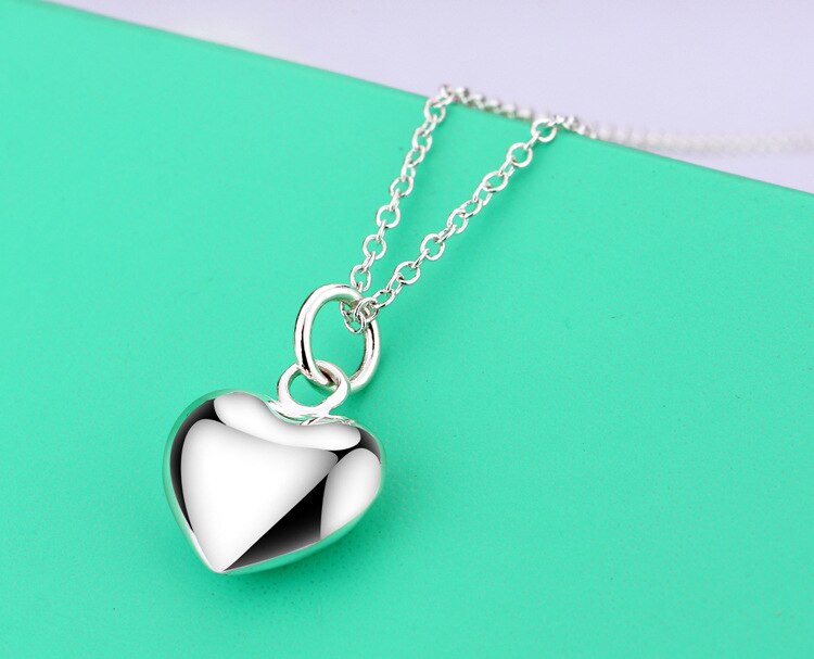 charms 925 Stamped Silver Solid Romantic heart Necklace For Women designer party wedding accessories Jewelry gifts