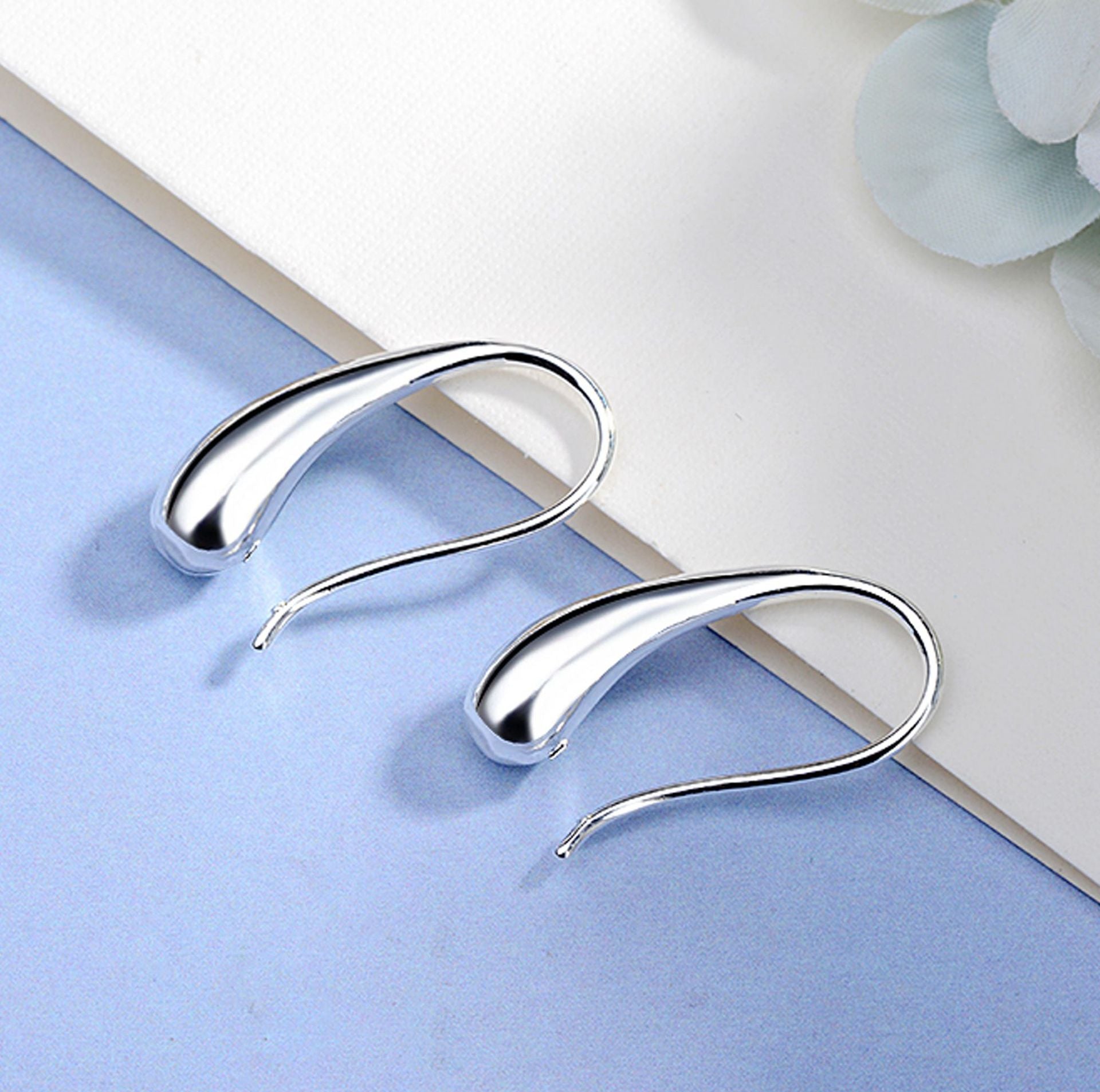charms 925 Stamped Silver Water drop Earrings for woman  18K gold hook Earrings Jewelry Gifts party