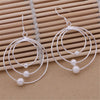 charms 925 Sterling Silver Three circle beads Earrings for Women noble Jewelry wedding party Christmas Gifts