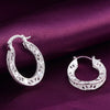 charms 925 Sterling Silver fine Round Carved wedding heart earrings for Women Christmas Gifts wedding party Jewelry