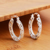 charms 925 Sterling Silver fine Round Carved wedding heart earrings for Women Christmas Gifts wedding party Jewelry