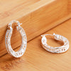 charms 925 Sterling Silver fine Round Carved wedding heart earrings for Women Christmas Gifts wedding party Jewelry