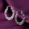 charms 925 Sterling Silver fine Round Carved wedding heart earrings for Women Christmas Gifts wedding party Jewelry