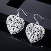 charms 925 Sterling Silver romantic love heart Earrings for woman fine party wedding Jewelry Christmas Gifts