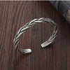 charms 925 sterling Silver Twisted Woven Bracelet for man women jewelry Retro Original Handmade Opening bangle Gifts