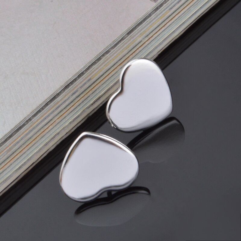 charms Jewelry 925 Stamp Silver romantic heart studs earrings for woman party wedding Holiday gifts