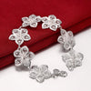 charms Pretty Flowers necklaces bracelets 925 Sterling Silver Jewelry sets for women Party wedding accessories gift