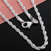 charms fine 4MM rope chain 925 Stamped Silver Necklaces for woman men classic Jewelry wedding party Holiday gifts