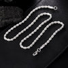 charms fine 4MM rope chain 925 Stamped Silver Necklaces for woman men classic Jewelry wedding party Holiday gifts