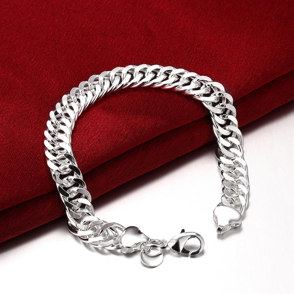 classic 10MM chain 925 sterling silver Bracelets for women man fine wedding accessories party Gifts Jewelry