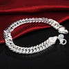 classic 10MM chain 925 sterling silver Bracelets for women man fine wedding accessories party Gifts Jewelry