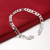 classic 6MM flat sideways chain 925 sterling silver Bracelets for women man party wedding accessories Gifts Jewelry