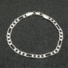 classic 6MM flat sideways chain 925 sterling silver Bracelets for women man party wedding accessories Gifts Jewelry
