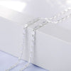classic 925 Sterling Silver 2MM flat Clavicle chains Necklaces for Men Women wedding party fine Jewelry gifts