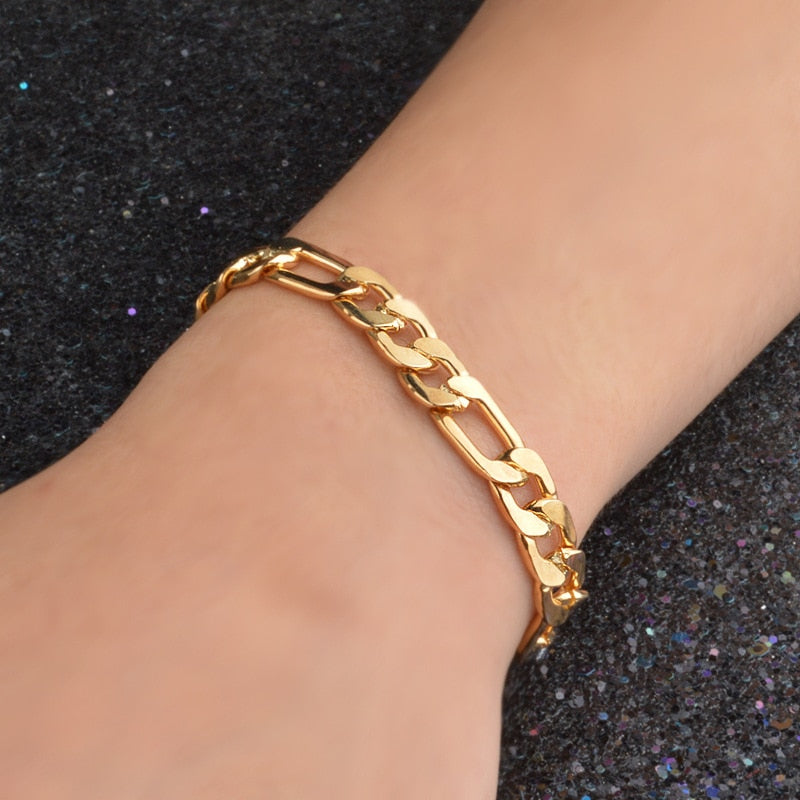 classic 925 sterling Silver 18K gold color 8MM geometry Bracelets for man Women Party wedding Gifts fine Jewelry