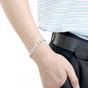 classic 925 sterling Silver 18K gold color 8MM geometry Bracelets for man Women Party wedding Gifts fine Jewelry