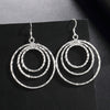 classic Pretty Three circle 925 Sterling Silver drop Earrings for Women  Party wedding Jewelry Gifts