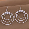 classic Pretty Three circle 925 Sterling Silver drop Earrings for Women  Party wedding Jewelry Gifts