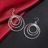 classic Pretty Three circle 925 Sterling Silver drop Earrings for Women  Party wedding Jewelry Gifts