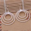 classic Pretty Three circle 925 Sterling Silver drop Earrings for Women  Party wedding Jewelry Gifts