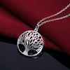 designer jewelry 925 Stamped Silver Charms Round tree Pendant Necklace For Women party wedding Holiday gifts
