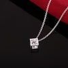 designer jewelry 925 Stamped Silver Shiny AAA Zircon Square Pendant Necklace For Women party Wedding beautiful Gift