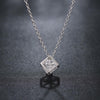 designer jewelry 925 Stamped Silver Shiny AAA Zircon Square Pendant Necklace For Women party Wedding beautiful Gift