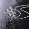 925 Stamped Silver noble Zircon flower Pendant Necklace For Women charms party wedding Jewelry Christmas gifts