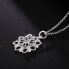 925 Stamped Silver noble Zircon flower Pendant Necklace For Women charms party wedding Jewelry Christmas gifts