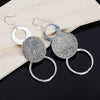 925 Sterling Silver Retro Frosted circle drop earrings for Woman wedding party fine Jewelry Holiday gifts