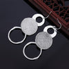 925 Sterling Silver Retro Frosted circle drop earrings for Woman wedding party fine Jewelry Holiday gifts