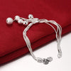 925 Sterling silver frosted beads Bracelet for woman noble jewelry wedding accessories party charms gifts