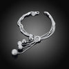 925 Sterling silver frosted beads Bracelet for woman noble jewelry wedding accessories party charms gifts