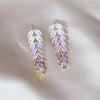 jewelry 14K gold plating gradient color zircon wheat ear tassel earrings  elegant women's party accessories
