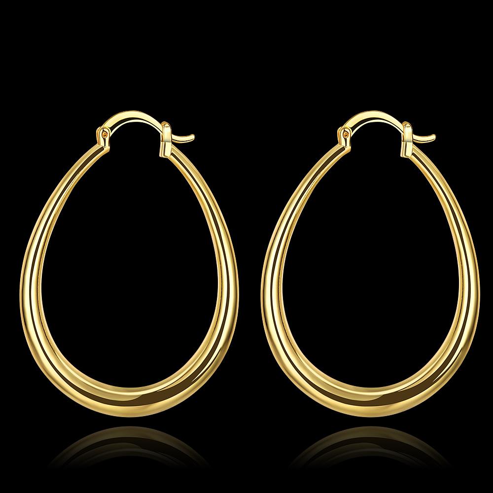 fine 18K gold plated 44MM hoop earrings 925 Sterling Silver for woman  party Jewelry Christmas Gifts