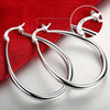 fine 18K gold plated 44MM hoop earrings 925 Sterling Silver for woman  party Jewelry Christmas Gifts