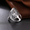 fine 925 Sterling Silver wide tree Rings For Women men elegant Party Christmas Gifts  wedding noble Jewelry