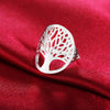 fine 925 Sterling Silver wide tree Rings For Women men elegant Party Christmas Gifts  wedding noble Jewelry