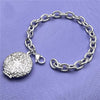 fine 925 sterling Silver Vintage round photo frame pendant Bracelets for Women party wedding Jewelry Christmas gifts