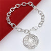 fine 925 sterling Silver Vintage round photo frame pendant Bracelets for Women party wedding Jewelry Christmas gifts