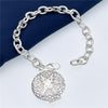 fine 925 sterling Silver Vintage round photo frame pendant Bracelets for Women party wedding Jewelry Christmas gifts